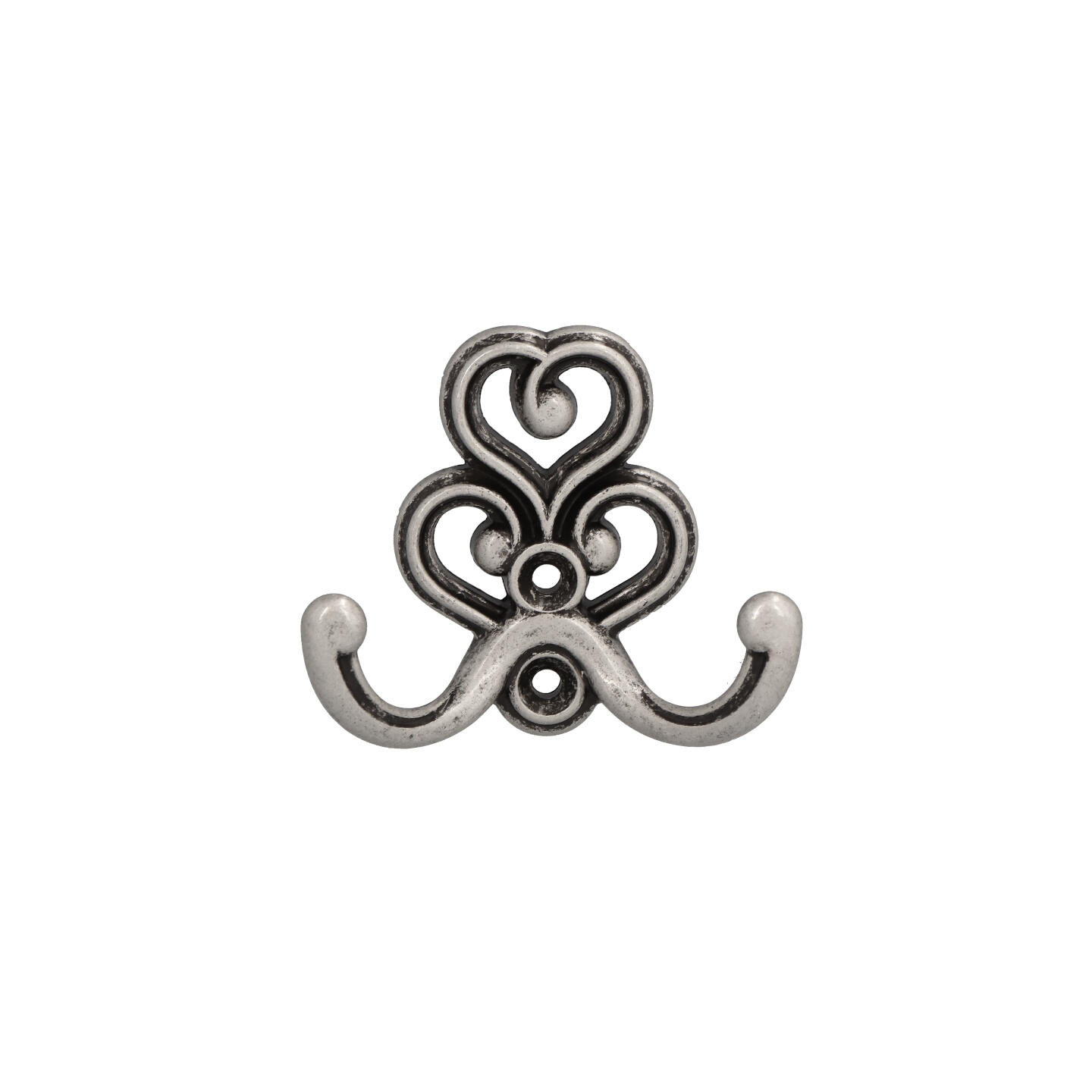 Appendiabiti - Argento vecchio brillante - Lega di Zinco - Stile Classico - 73x62x30mm - immagine 2