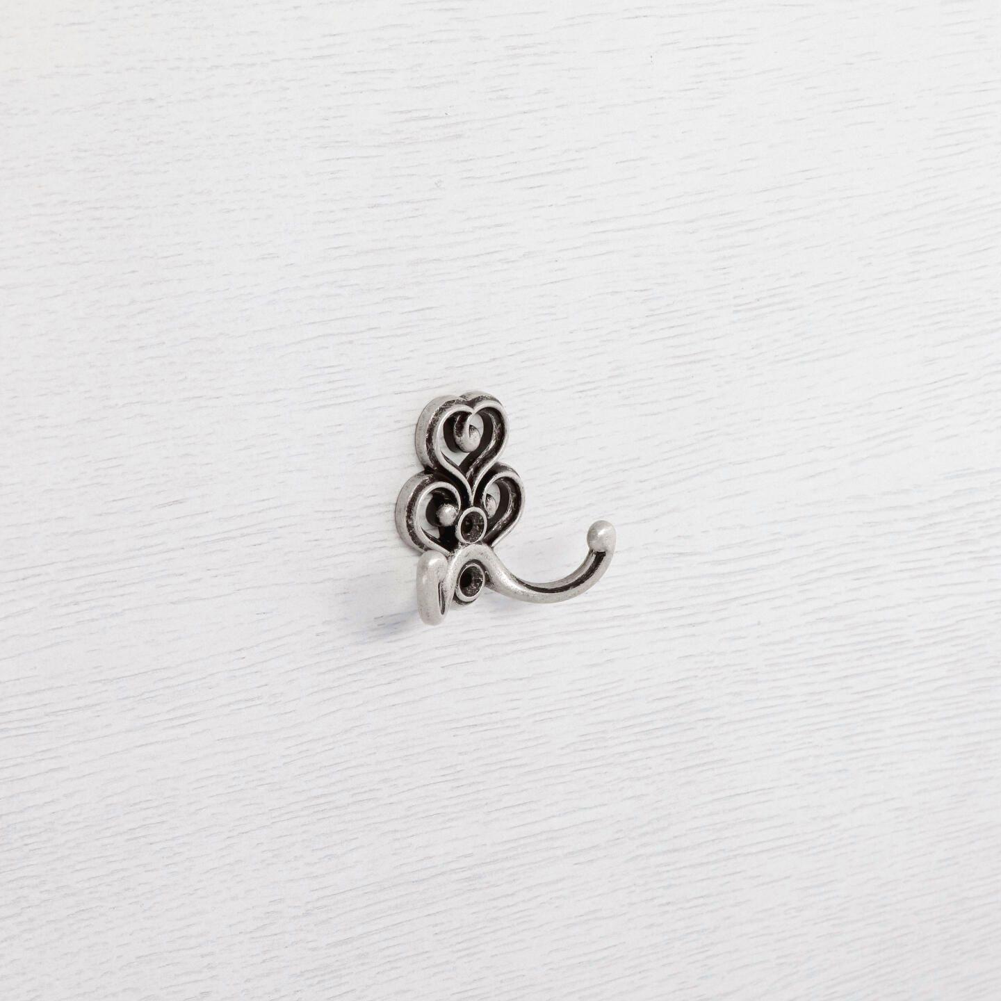 Appendiabiti - Argento vecchio brillante - Lega di Zinco - Stile Classico - 73x62x30mm - immagine 5