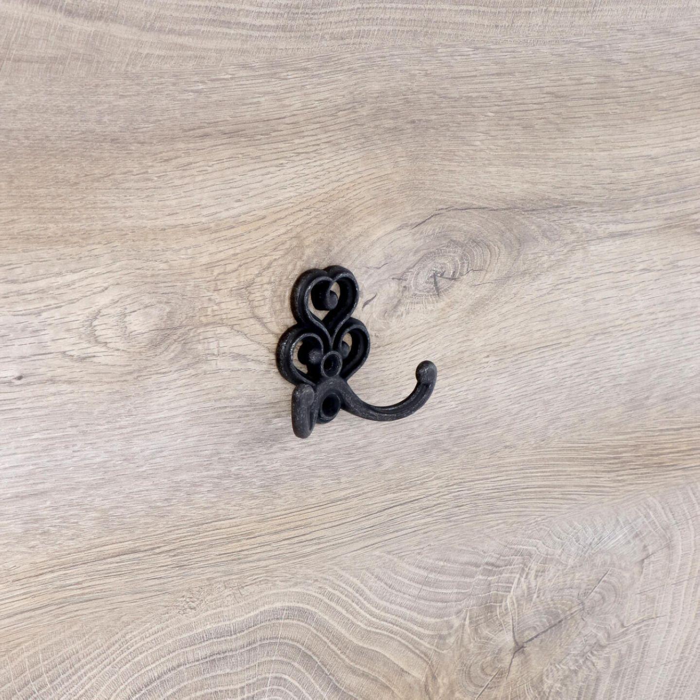 Appendiabiti - Vintage ferro nero - Lega di Zinco - Stile Classico - 73x62x30mm - immagine 5