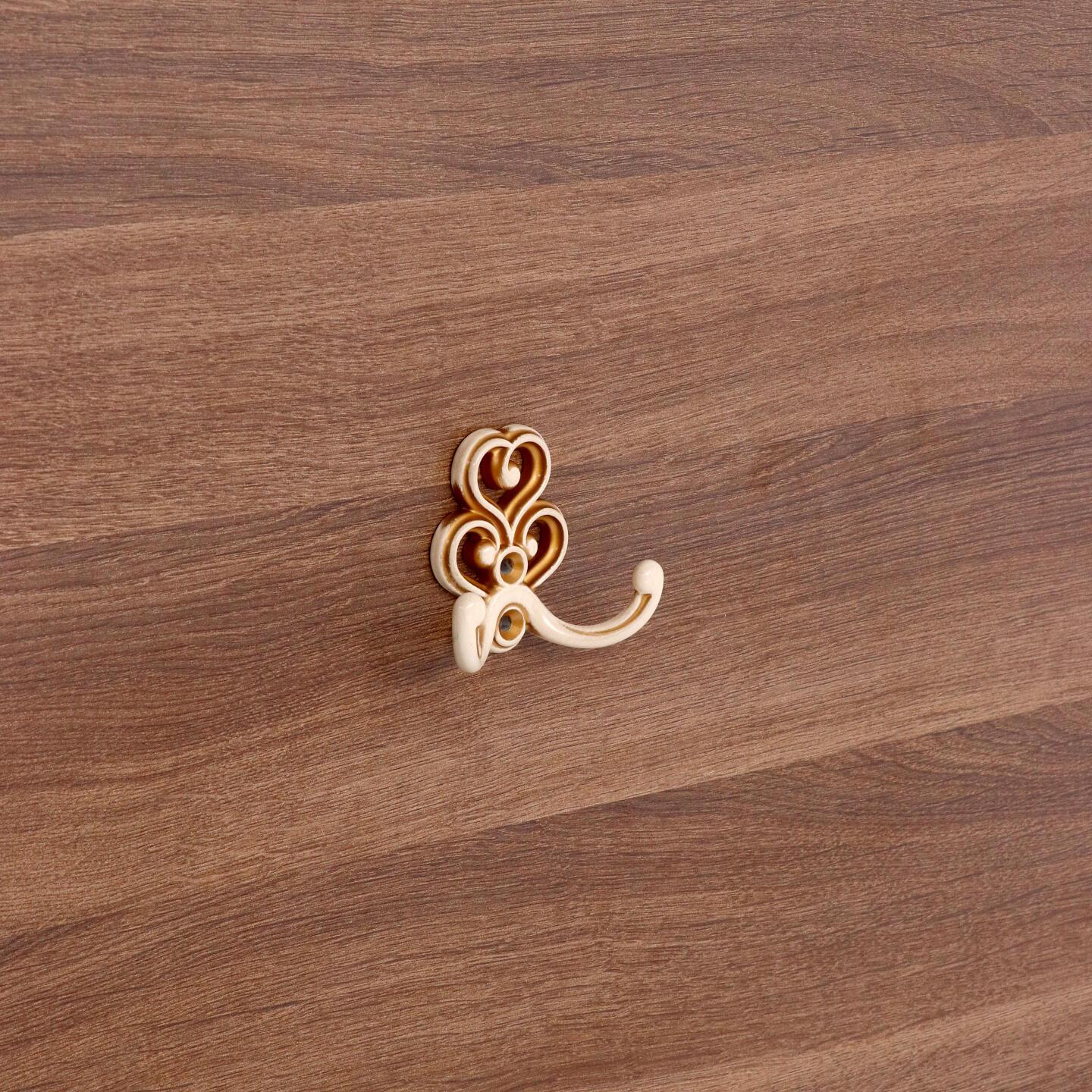 Appendiabiti - Royal avorio patina oro - Lega di Zinco - Stile Classico - 73x62x30mm - immagine 5