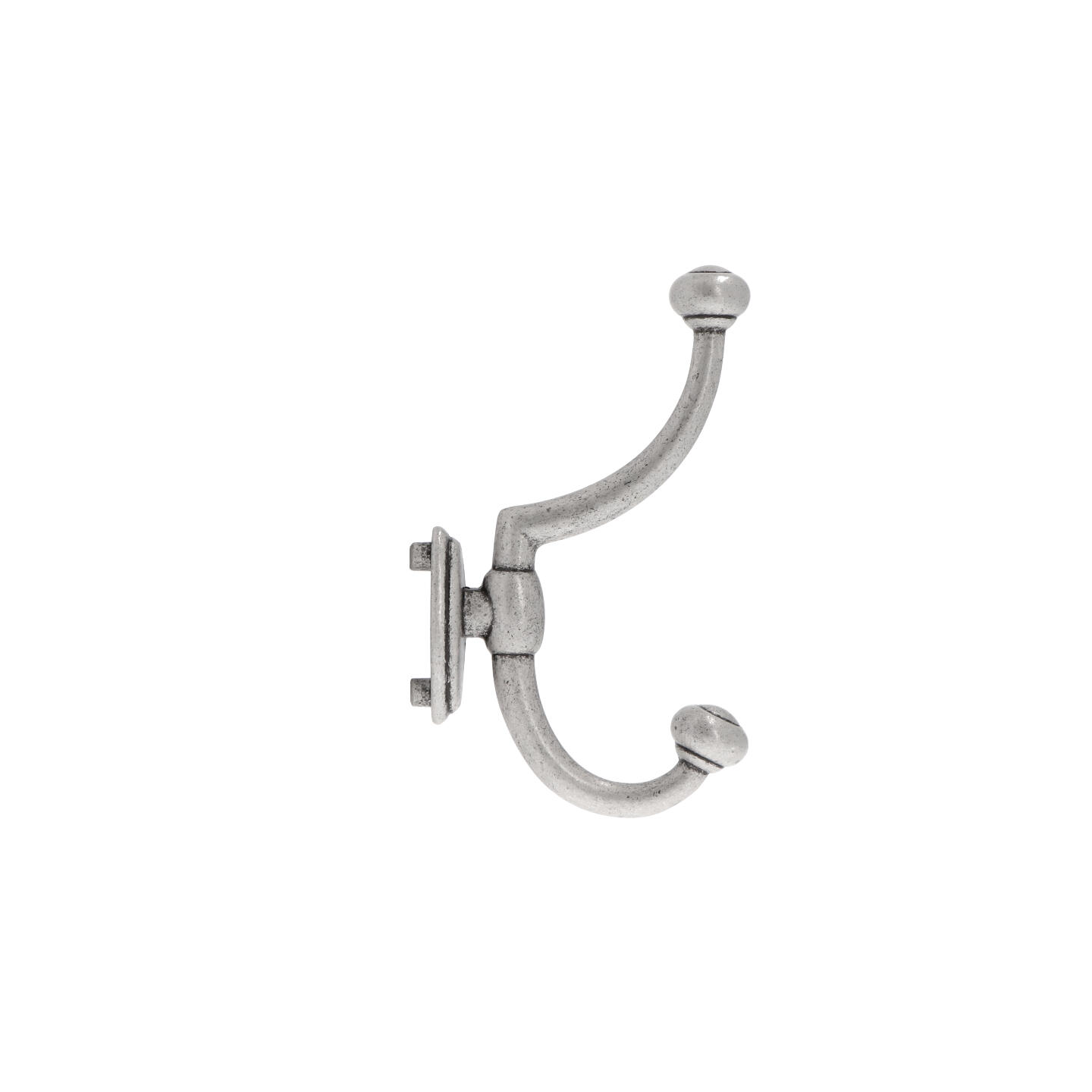 Appendiabiti - Argento vecchio brillante - Lega di Zinco - Stile Classico - 75x130x21mm - immagine 3