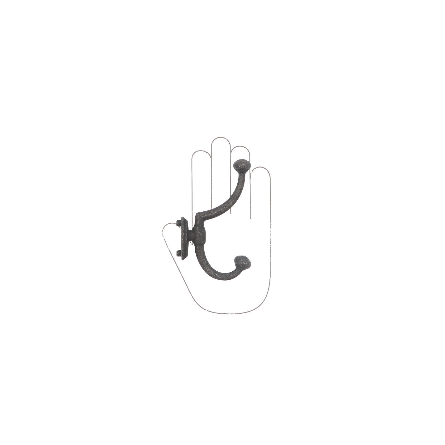 Appendiabiti - Vintage ferro nero - Lega di Zinco - Stile Classico - 75x130x21mm - immagine 4