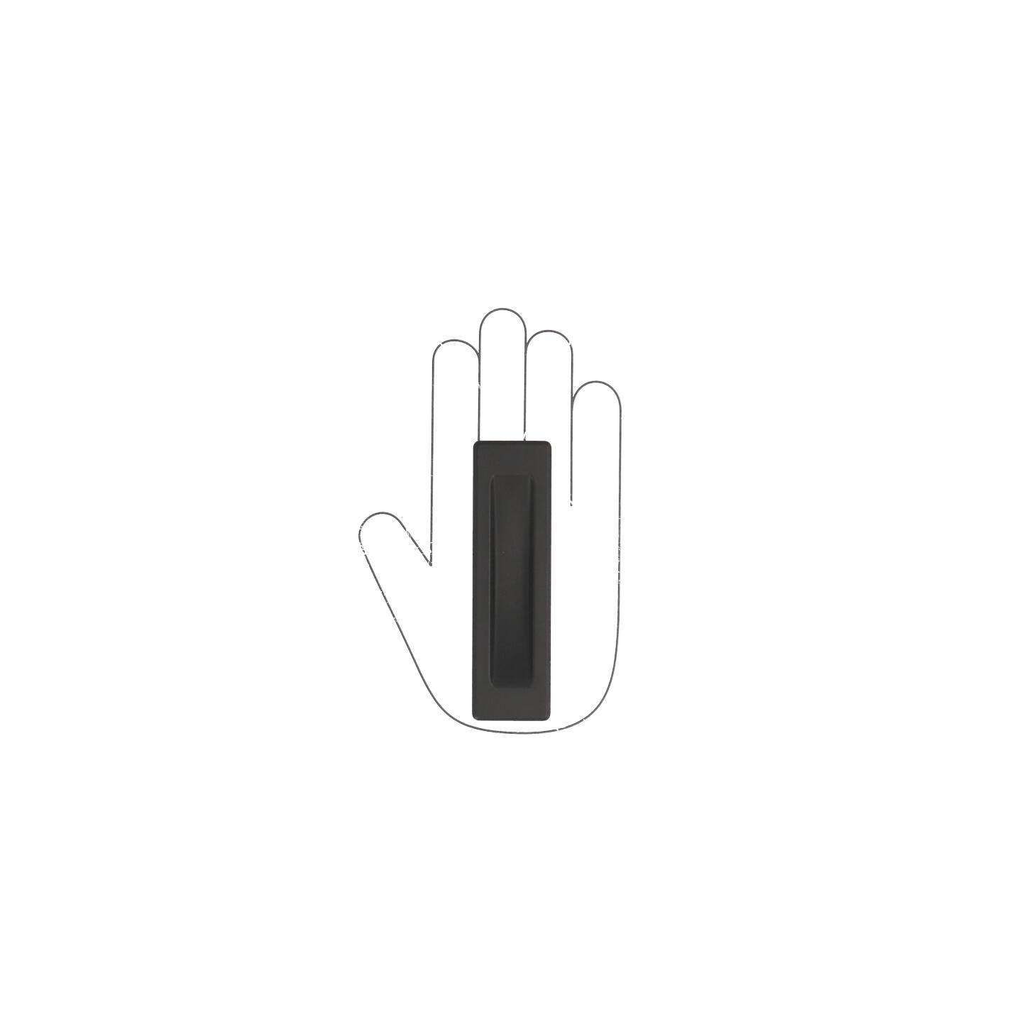 Maniglia ad incasso - Laccato nero matt - Lega di Zinco - Stile Classico - 35x13x124mm - immagine 4