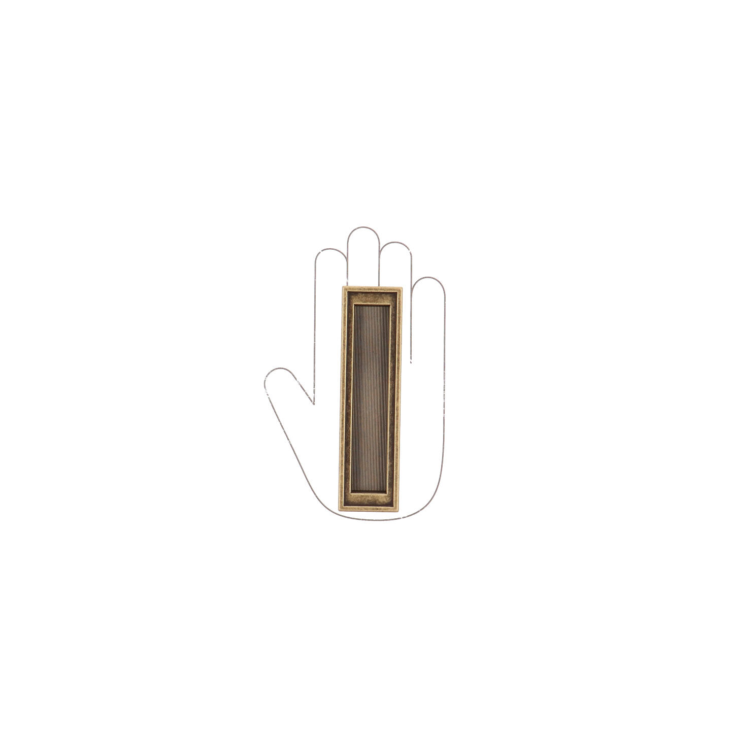 Maniglia ad incasso - Antica Firenze - Lega di Zinco - Stile Classico - 144x15x39mm - immagine 4