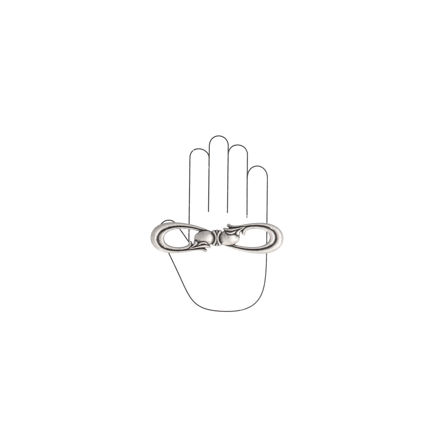 Maniglia per mobili - Argento vecchio brillante - Lega di Zinco - Stile Classico - 141x25x33mm - immagine 4