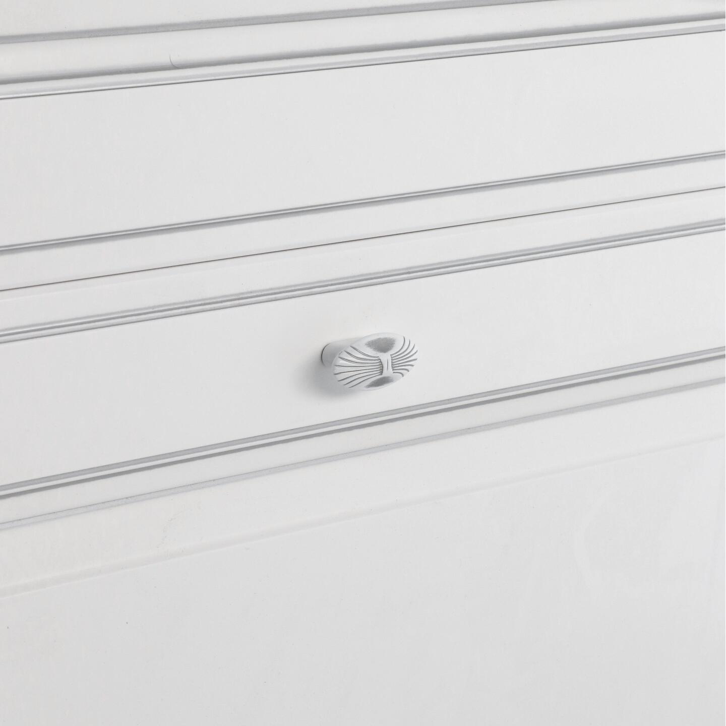 Pomolo per mobili - Royal bianco patina argento - Lega di Zinco - Stile Classico - 44x25x23mm - immagine 5