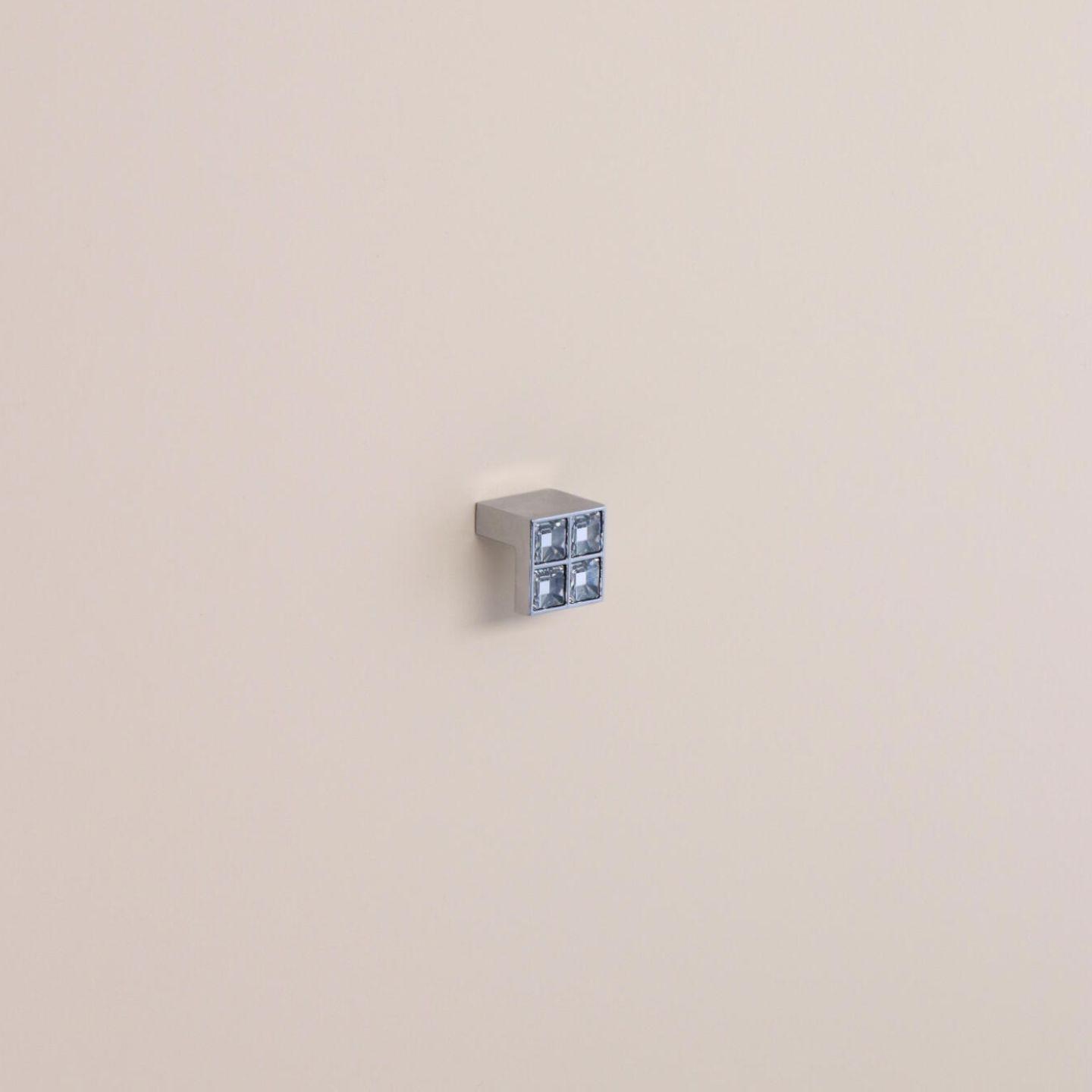 Pomolo per mobili - Cromo lucido - Lega di Zinco / Cristalli - Stile Luxury - 25x23x25mm - immagine 5