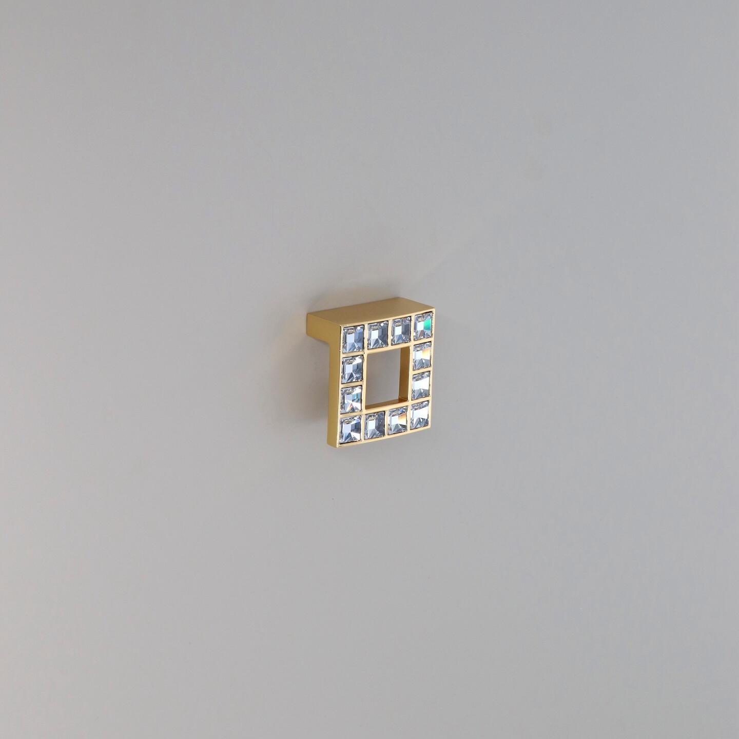Pomolo per mobili - Placcato oro - Lega di Zinco / Cristalli - Stile Luxury - 49x24x49mm - immagine 5