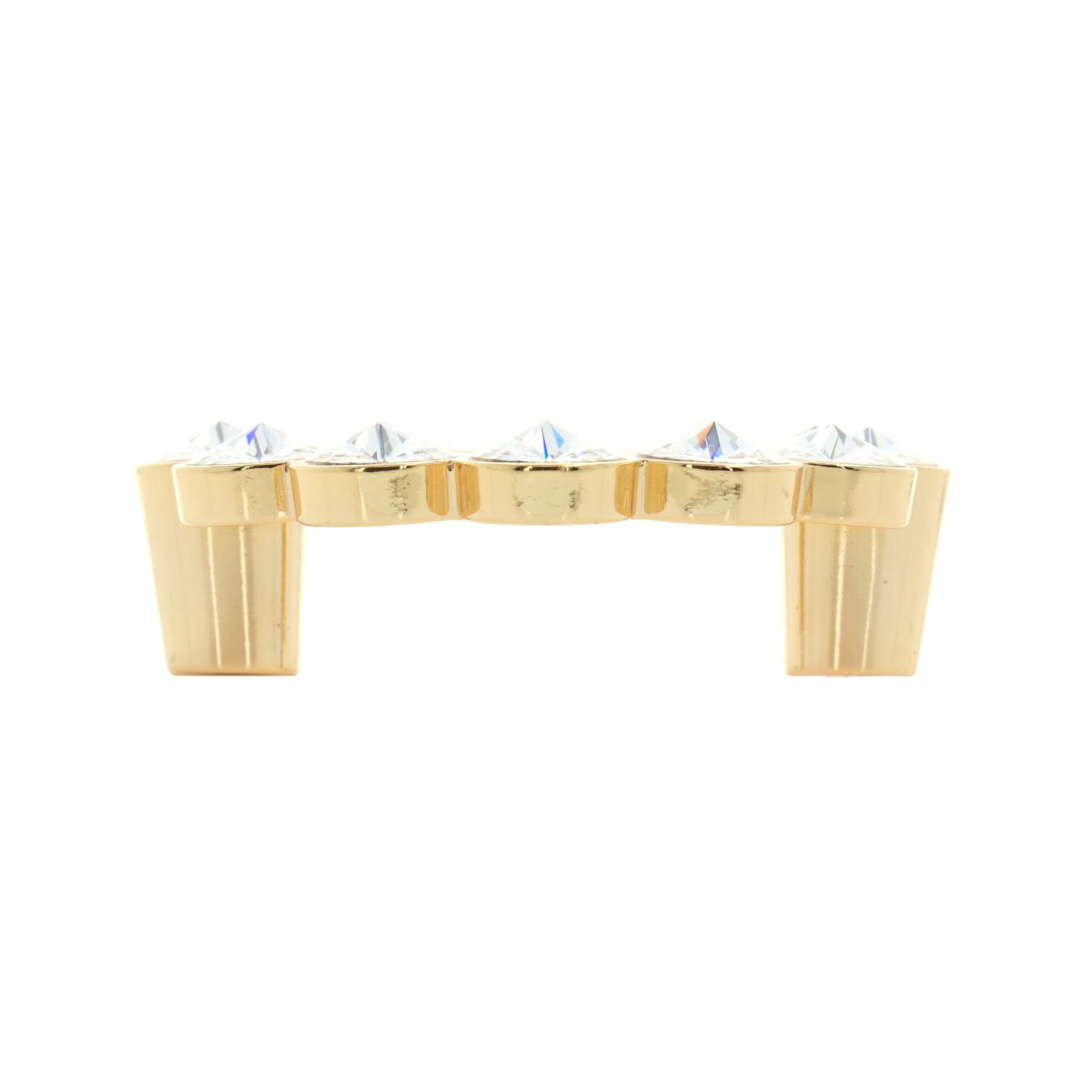 Pomolo per mobili - Placcato oro - Lega di Zinco / Cristalli - Stile Luxury - 86x24x86mm - immagine 2