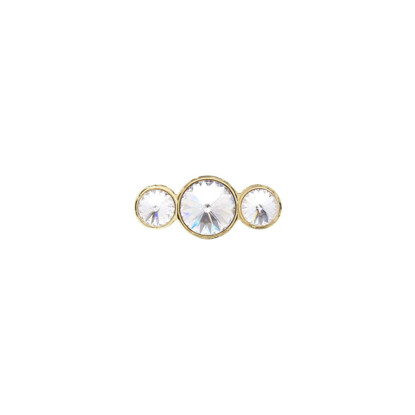 Pomolo per mobili - Placcato oro - Lega di Zinco / Cristalli - Stile Luxury - 48x21x21mm - immagine 3