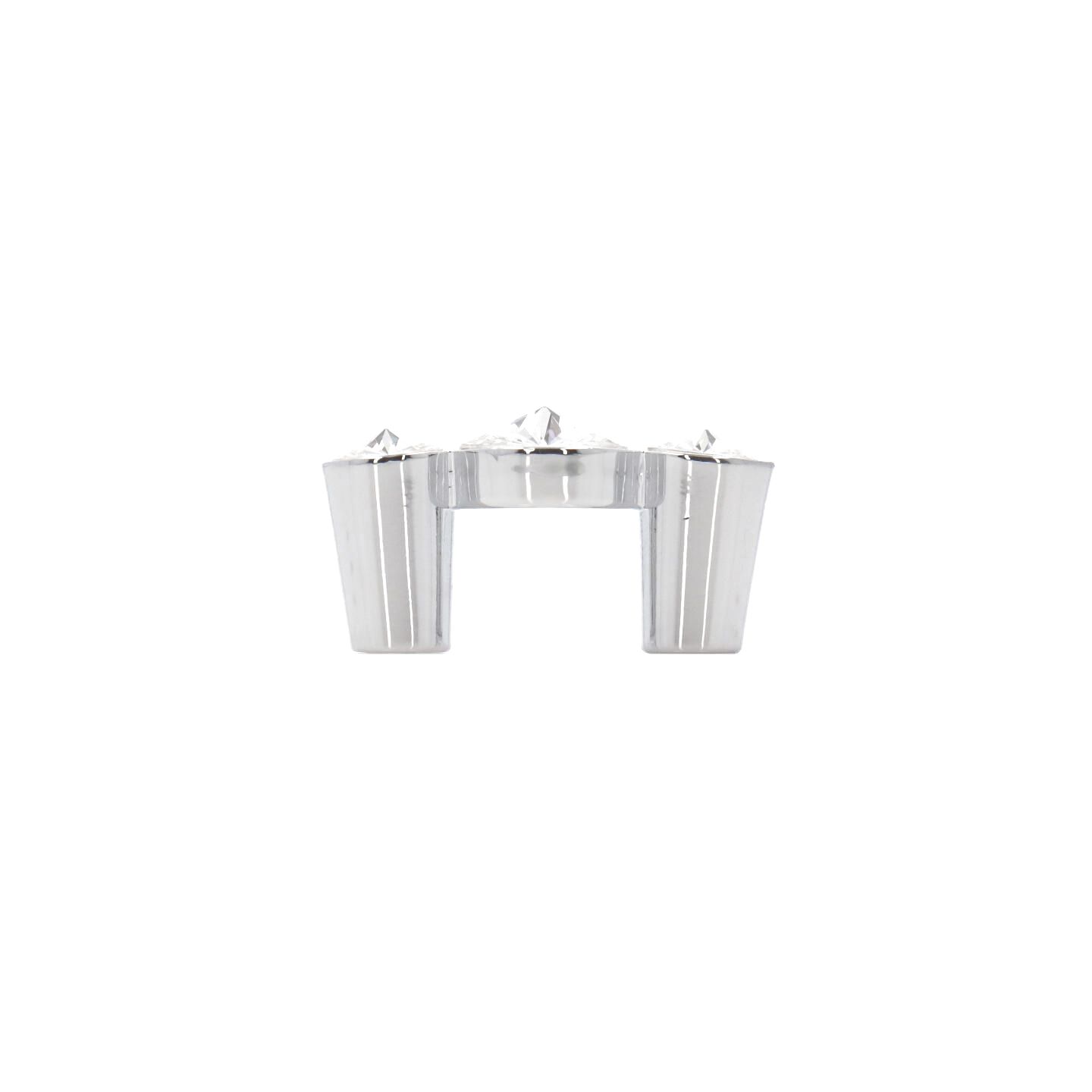 Pomolo per mobili - Cromo lucido - Lega di Zinco / Cristalli - Stile Luxury - 48x21x21mm - immagine 2