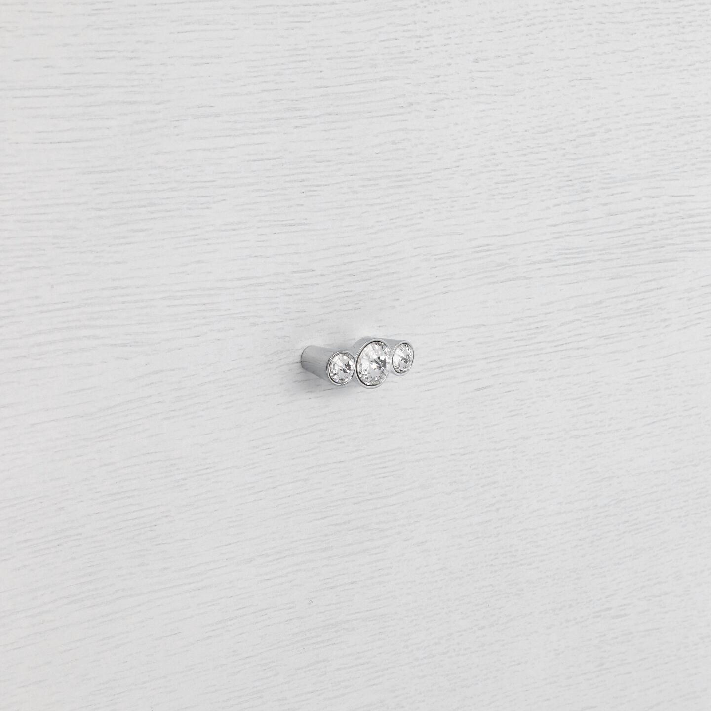 Pomolo per mobili - Cromo lucido - Lega di Zinco / Cristalli - Stile Luxury - 48x21x21mm - immagine 5