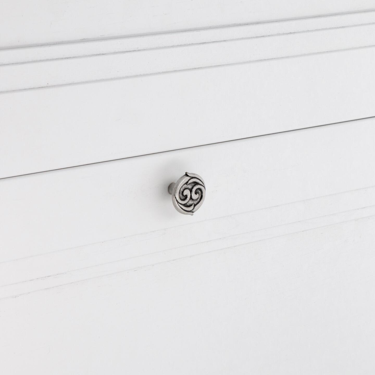 Pomolo per mobili - Argento vecchio brillante - Lega di Zinco - Stile Classico - 36x22x0mm - immagine 5