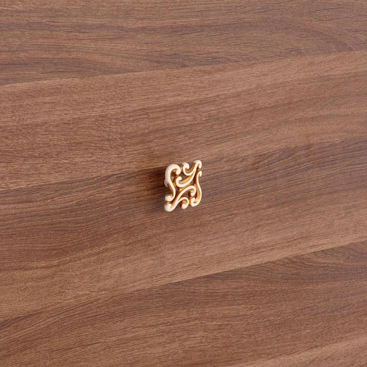 Pomolo per mobili - Royal avorio patina oro - Lega di Zinco - Stile Classico - 38x23x38mm - immagine 5