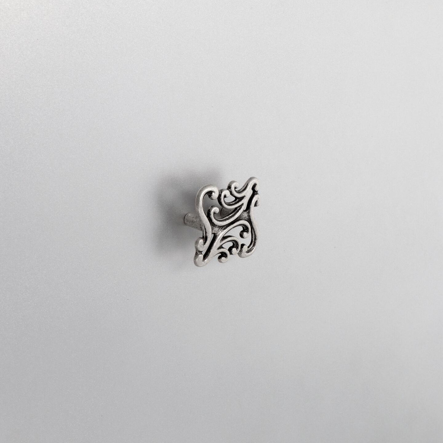 Pomolo per mobili - Argento vecchio brillante - Lega di Zinco - Stile Classico - 55x25x55mm - immagine 5