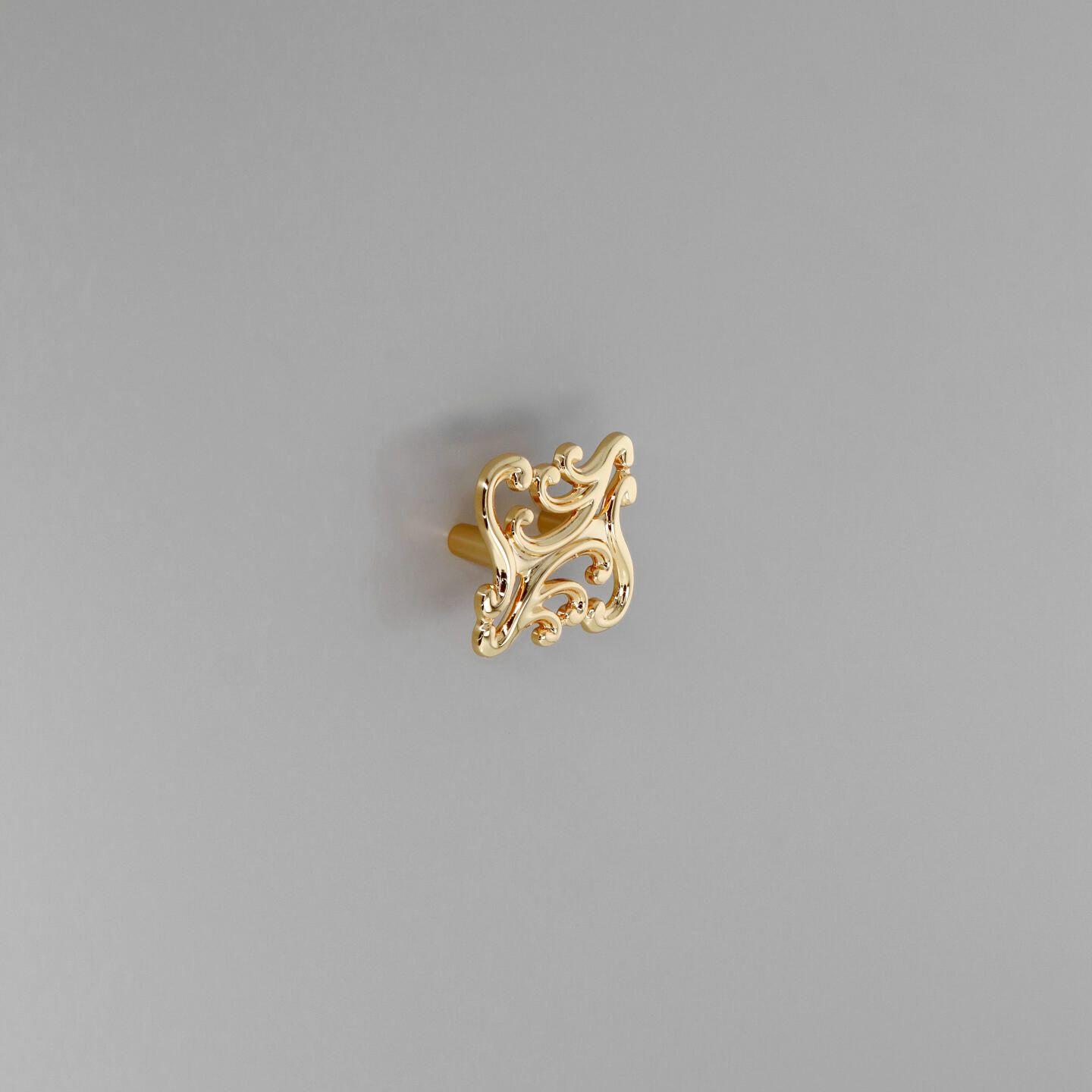 Pomolo per mobili - Placcato oro - Lega di Zinco - Stile Classico - 55x25x55mm - immagine 5