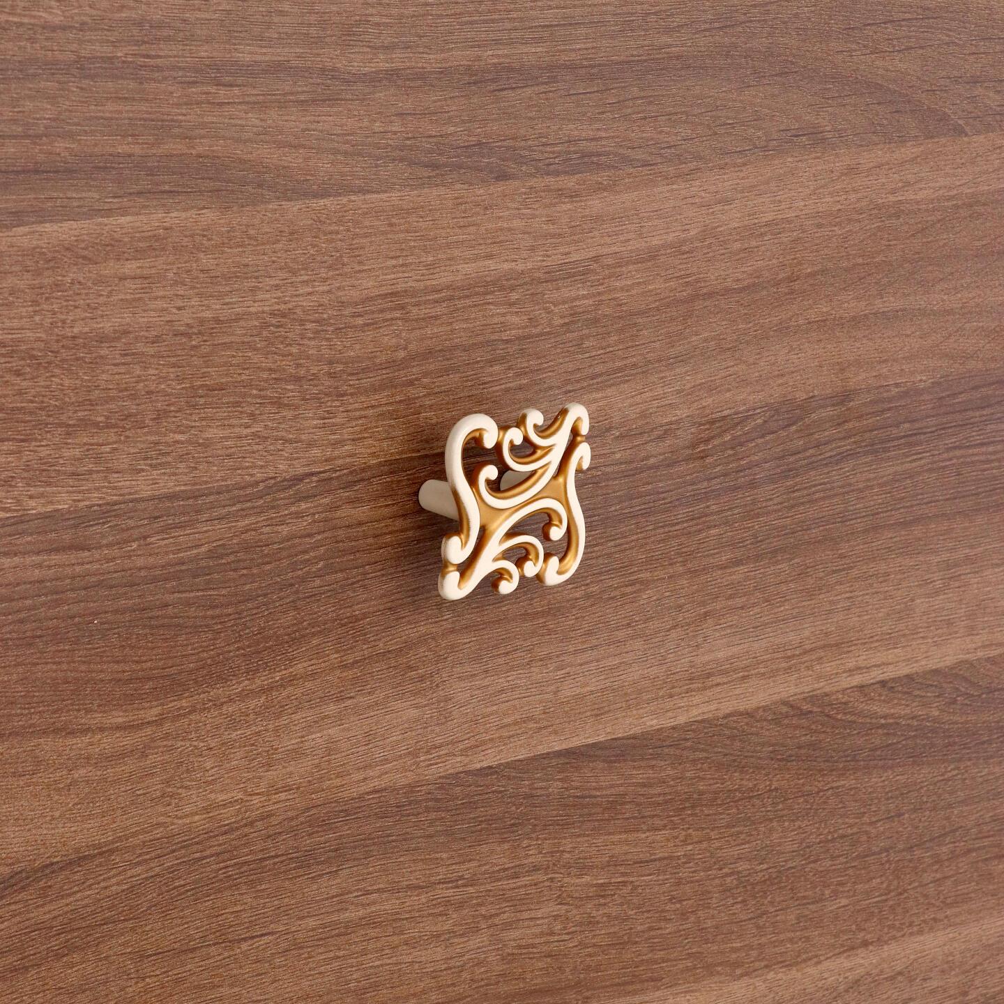 Pomolo per mobili - Royal avorio patina oro - Lega di Zinco - Stile Classico - 55x25x55mm - immagine 5