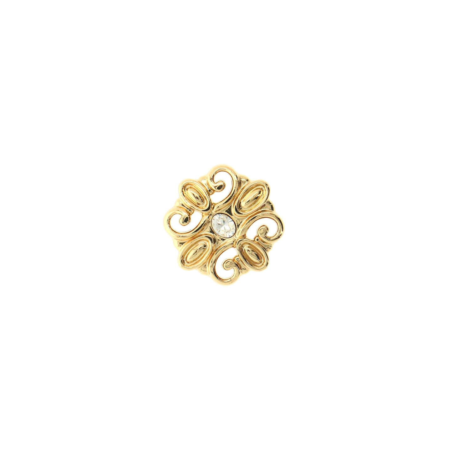Pomolo per mobili - Placcato oro - Lega di Zinco / Cristalli - Stile Luxury - 36x21x36mm - immagine 3
