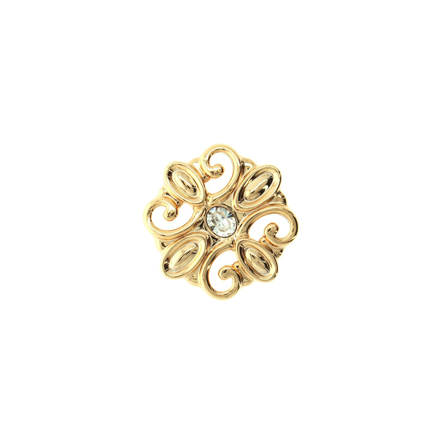 Pomolo per mobili - Placcato oro - Lega di Zinco / Cristalli - Stile Luxury - 48x24x48mm - immagine 3