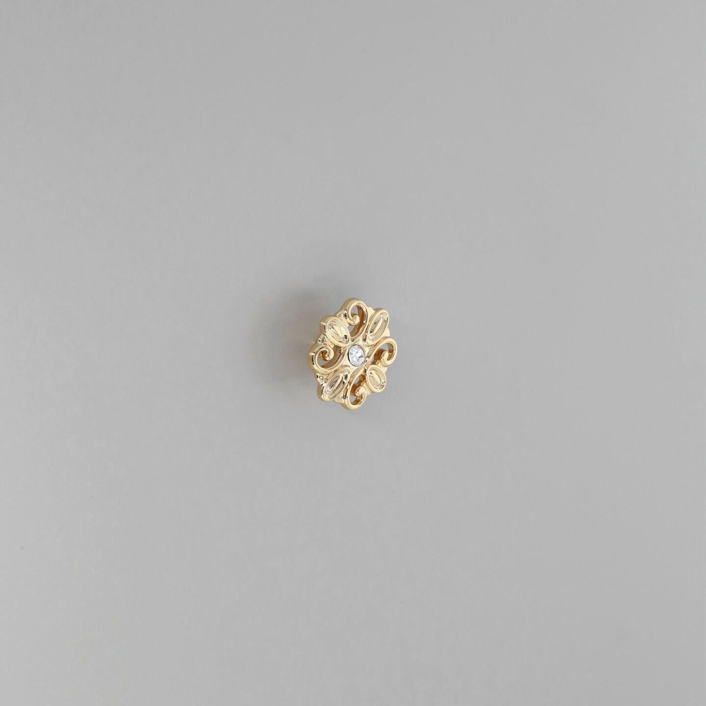 Pomolo per mobili - Placcato oro - Lega di Zinco / Cristalli - Stile Luxury - 48x24x48mm - immagine 5