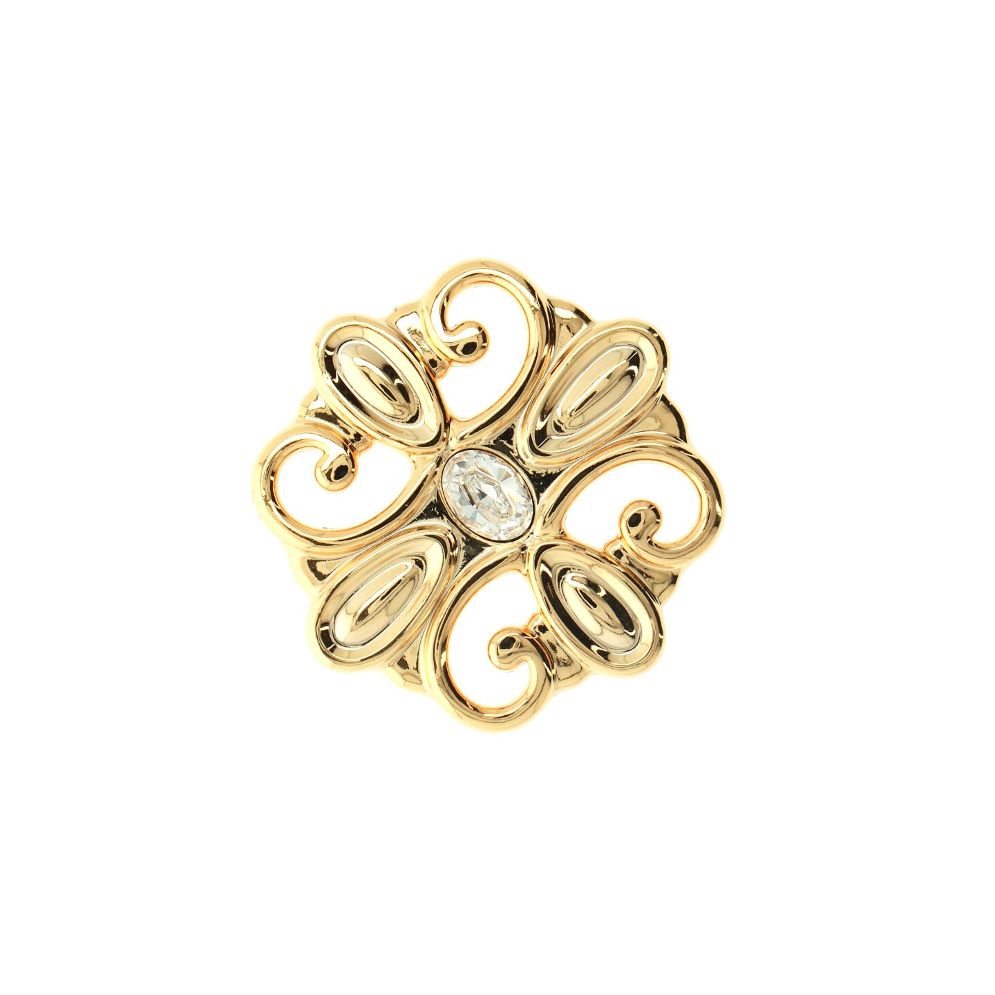 Pomolo per mobili - Placcato oro - Lega di Zinco / Cristalli - Stile Luxury - 64x26x64mm - immagine 3