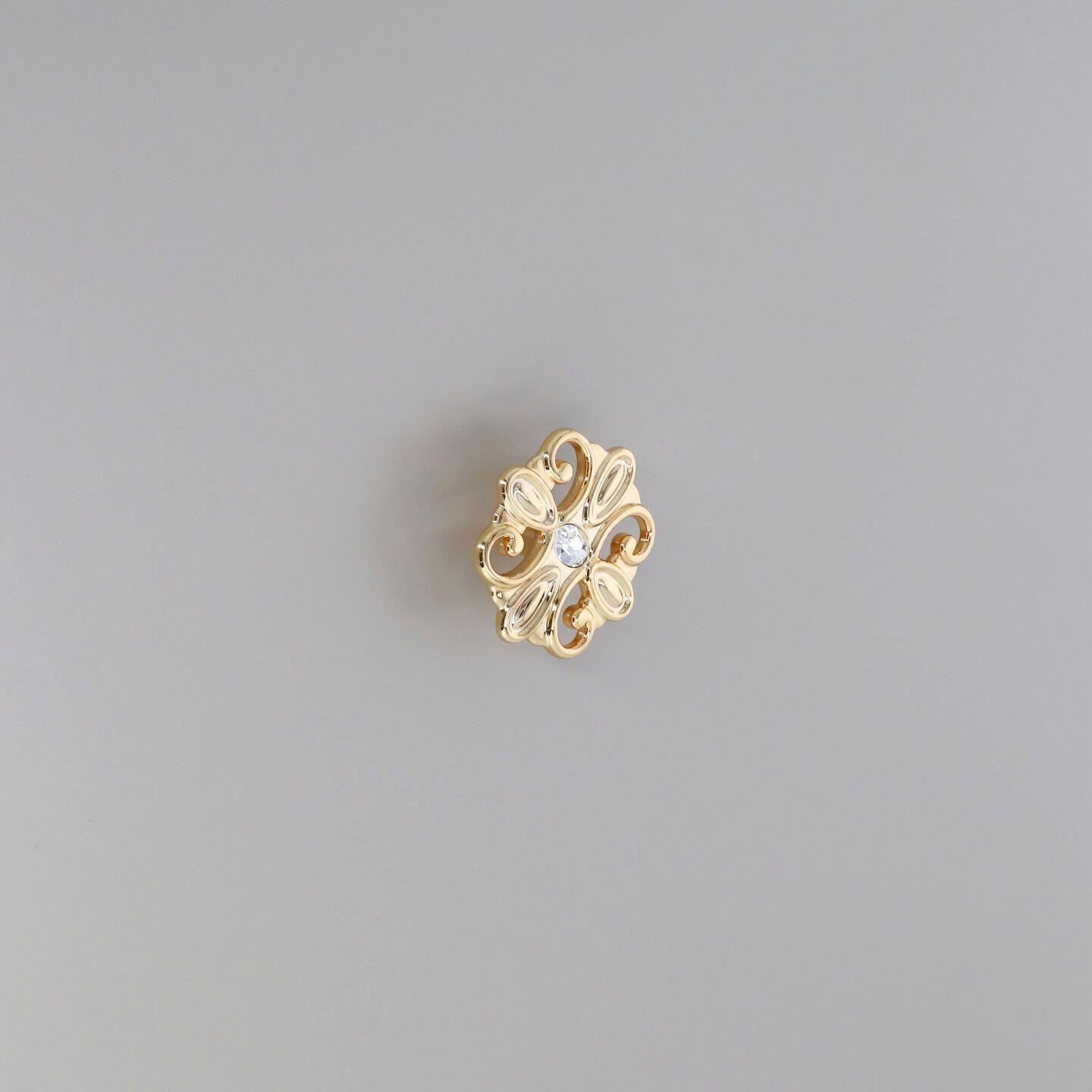 Pomolo per mobili - Placcato oro - Lega di Zinco / Cristalli - Stile Luxury - 64x26x64mm - immagine 5