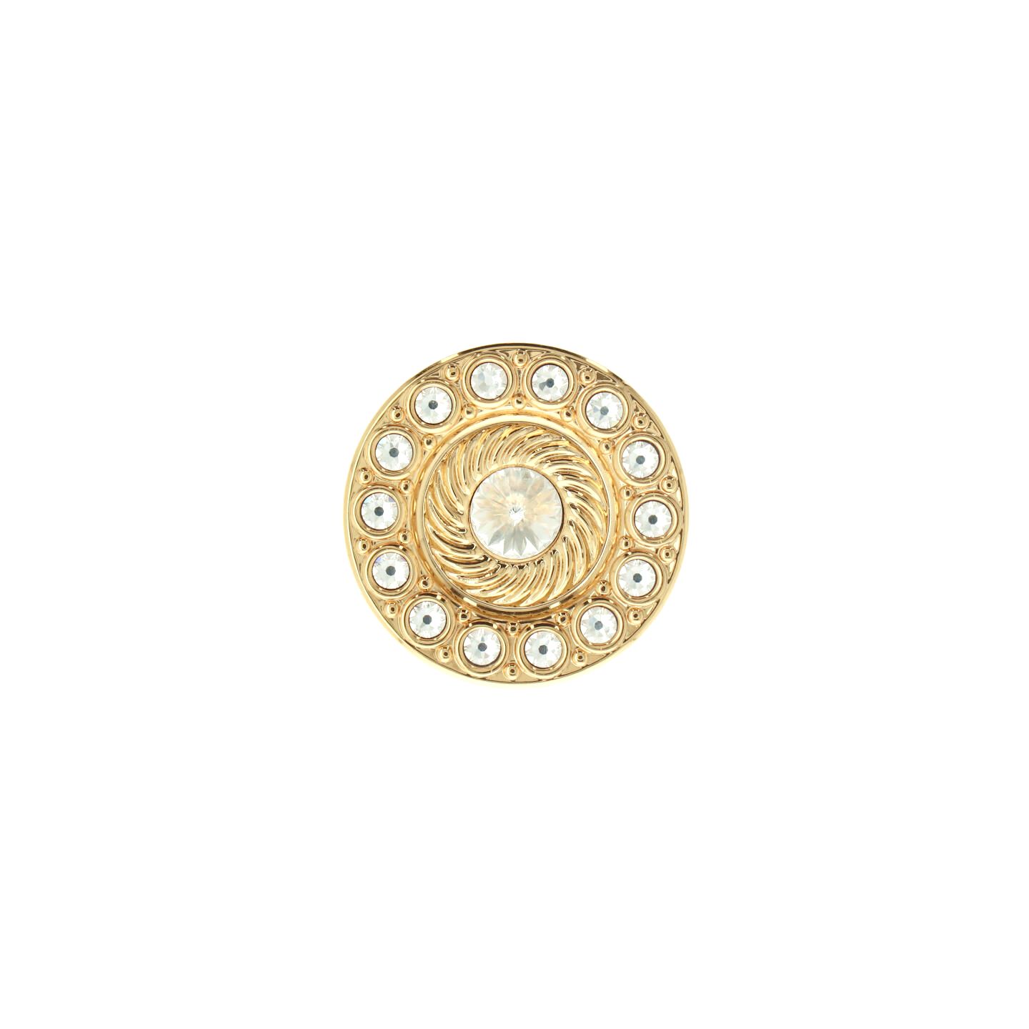 Pomolo per mobili - Placcato oro - Lega di Zinco / Cristalli - Stile Luxury - 45x27x0mm - immagine 3