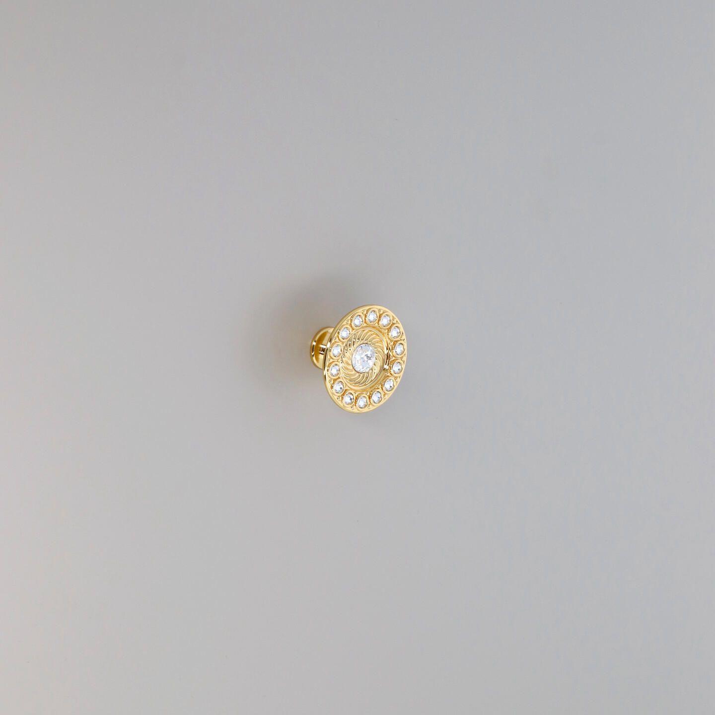 Pomolo per mobili - Placcato oro - Lega di Zinco / Cristalli - Stile Luxury - 45x27x0mm - immagine 5