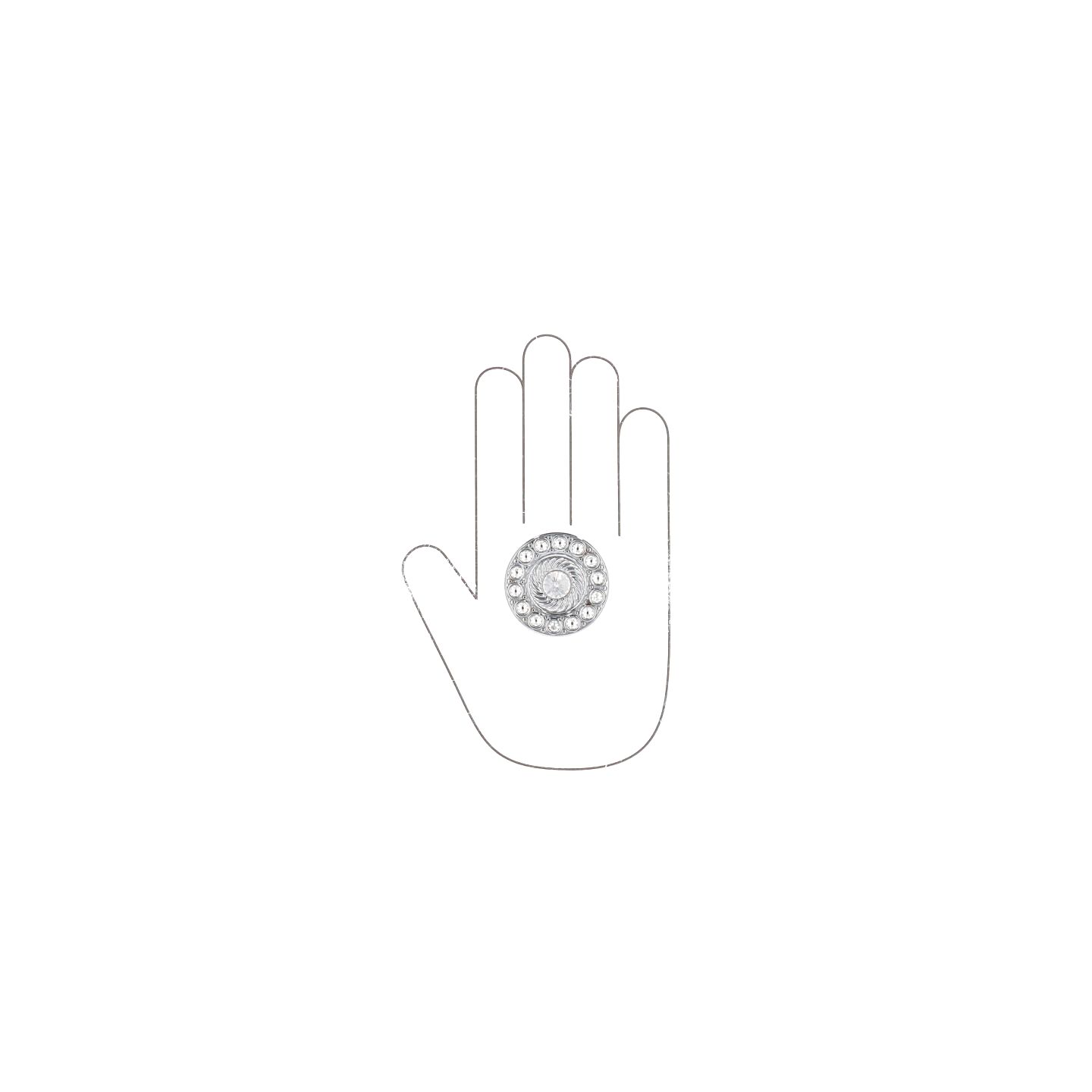 Pomolo per mobili - Cromo lucido - Lega di Zinco / Cristalli - Stile Luxury - 45x27x0mm - immagine 4