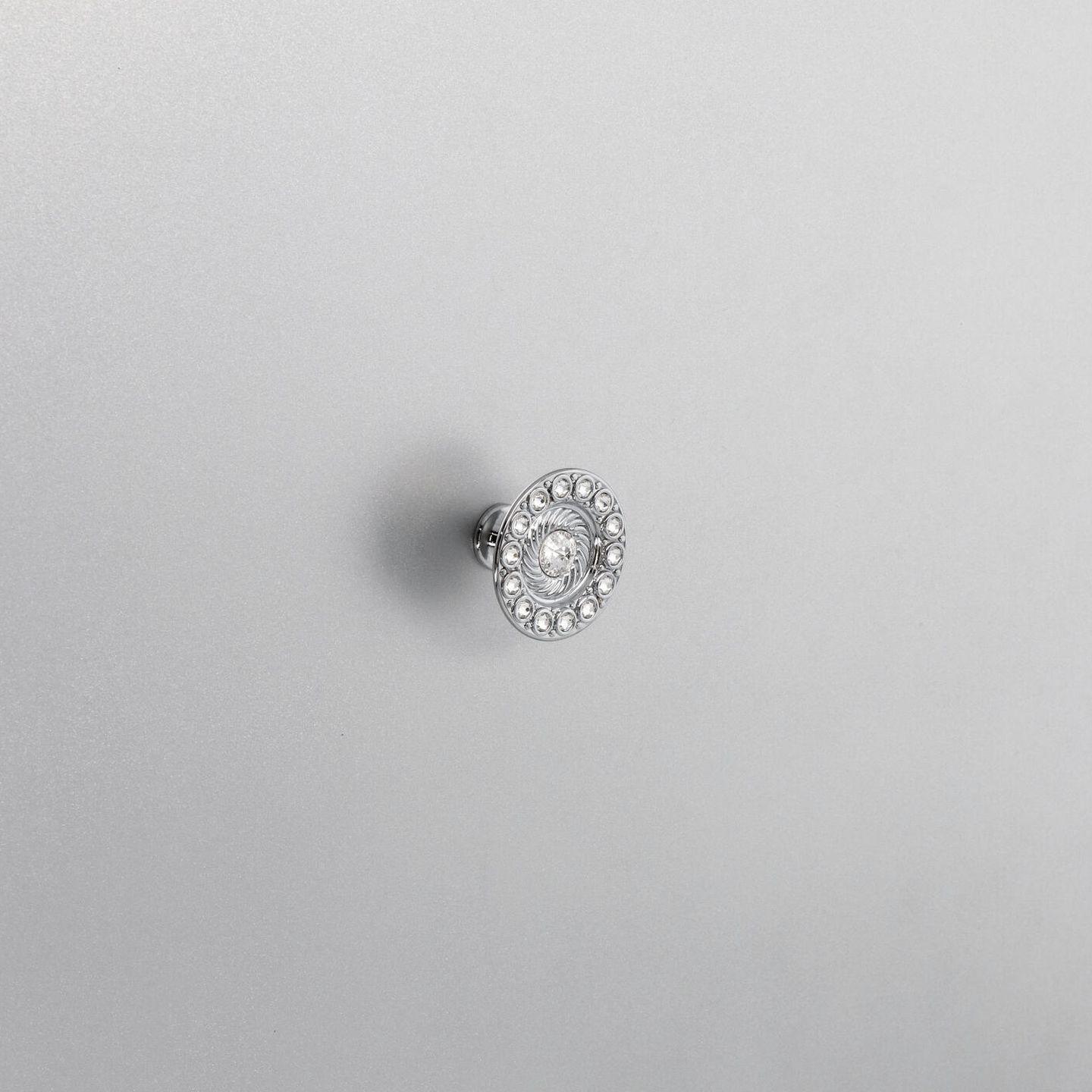 Pomolo per mobili - Cromo lucido - Lega di Zinco / Cristalli - Stile Luxury - 45x27x0mm - immagine 5