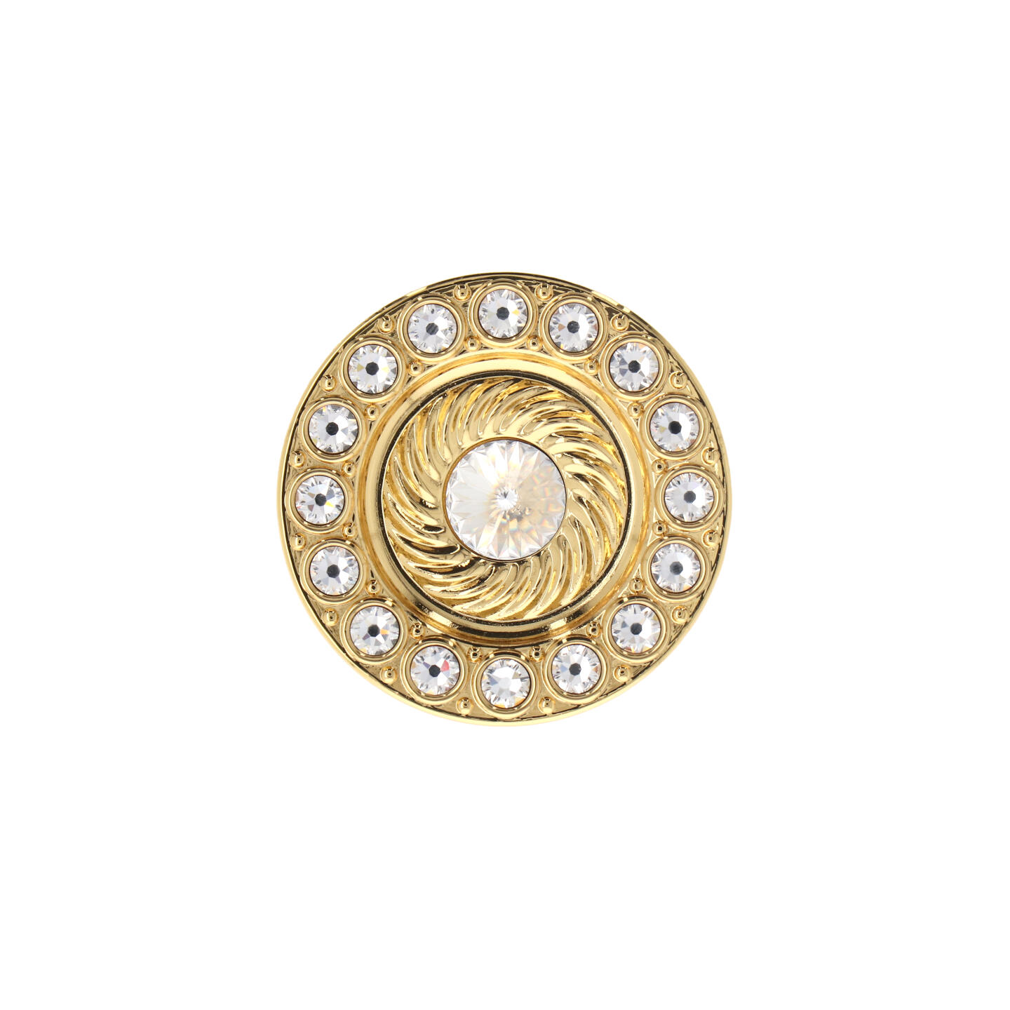 Pomolo per mobili - Placcato oro - Lega di Zinco / Cristalli - Stile Luxury - 60x28x0mm - immagine 3