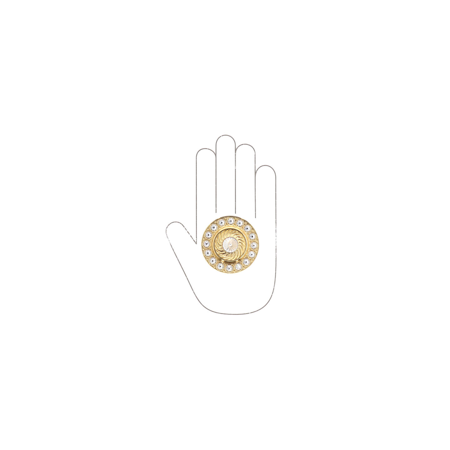 Pomolo per mobili - Placcato oro - Lega di Zinco / Cristalli - Stile Luxury - 60x28x0mm - immagine 4