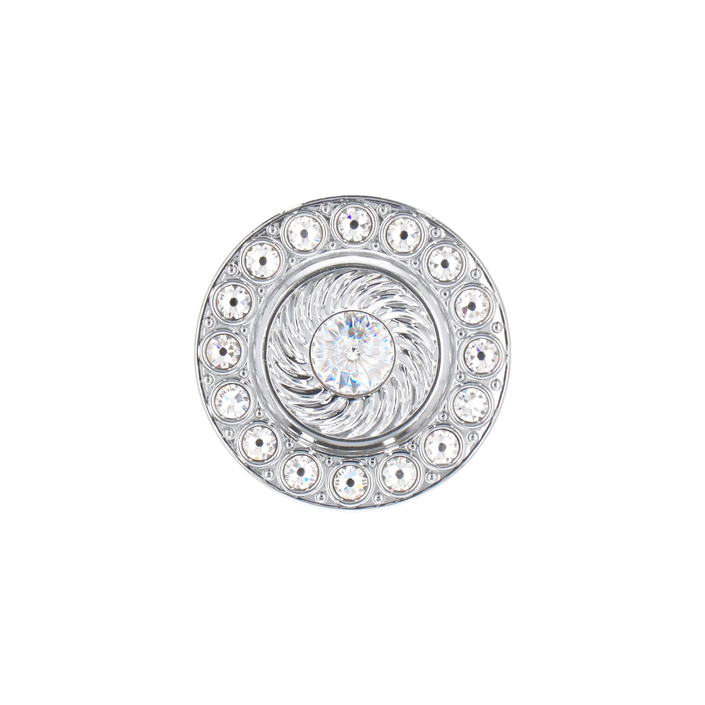 Pomolo per mobili - Cromo lucido - Lega di Zinco / Cristalli - Stile Luxury - 60x28x0mm - immagine 3