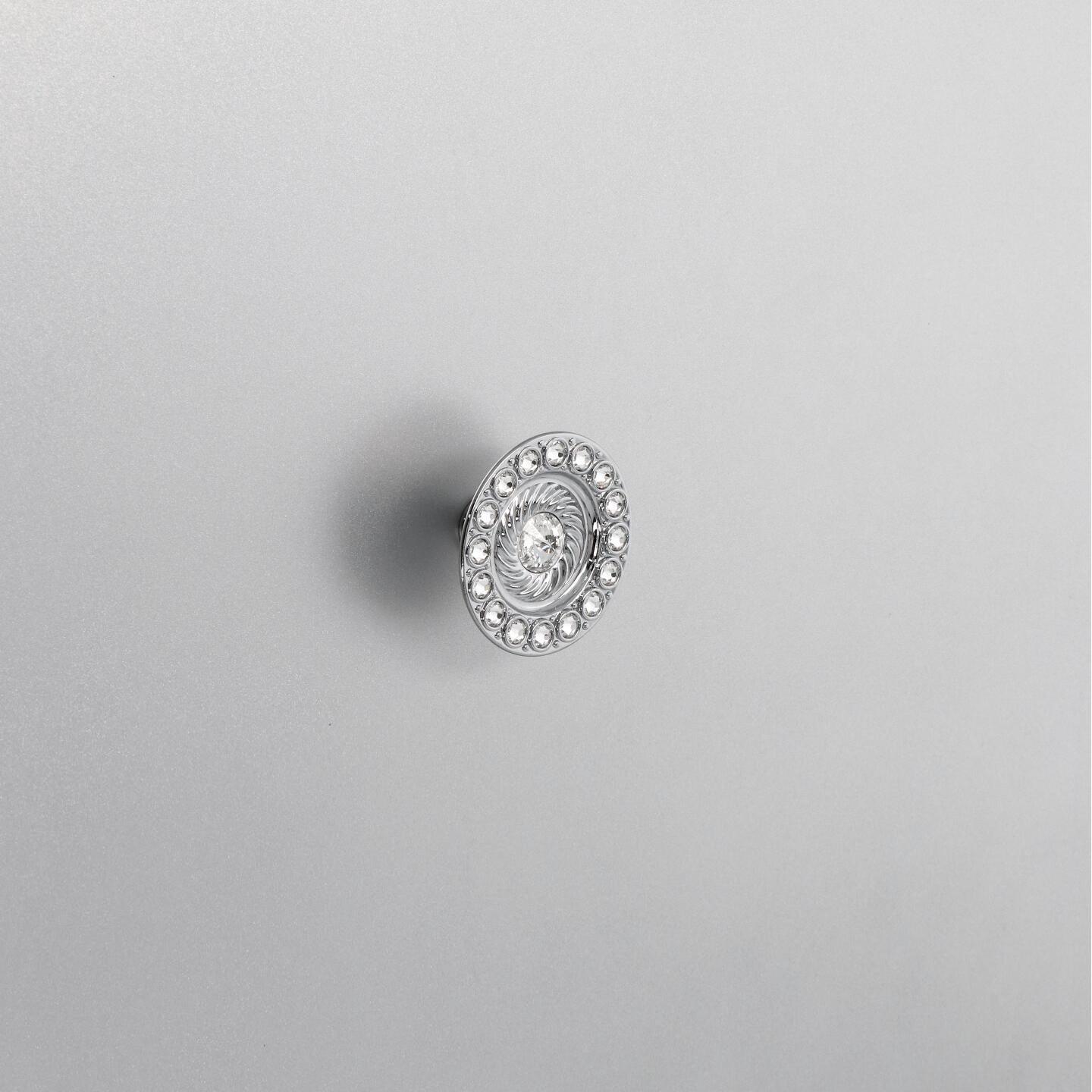 Pomolo per mobili - Cromo lucido - Lega di Zinco / Cristalli - Stile Luxury - 60x28x0mm - immagine 5