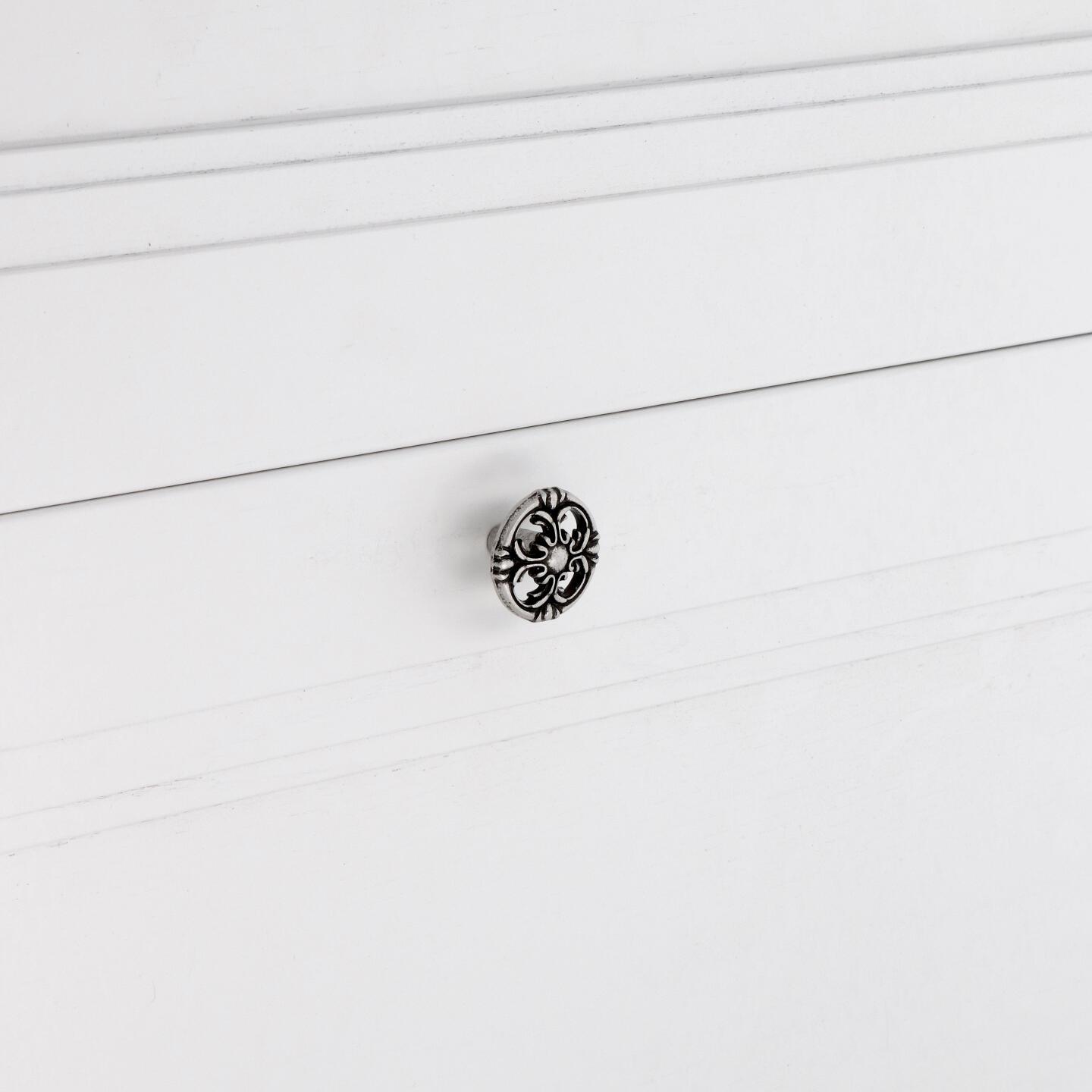 Pomolo per mobili - Argento vecchio brillante - Lega di Zinco - Stile Classico - 36x25x0mm - immagine 5