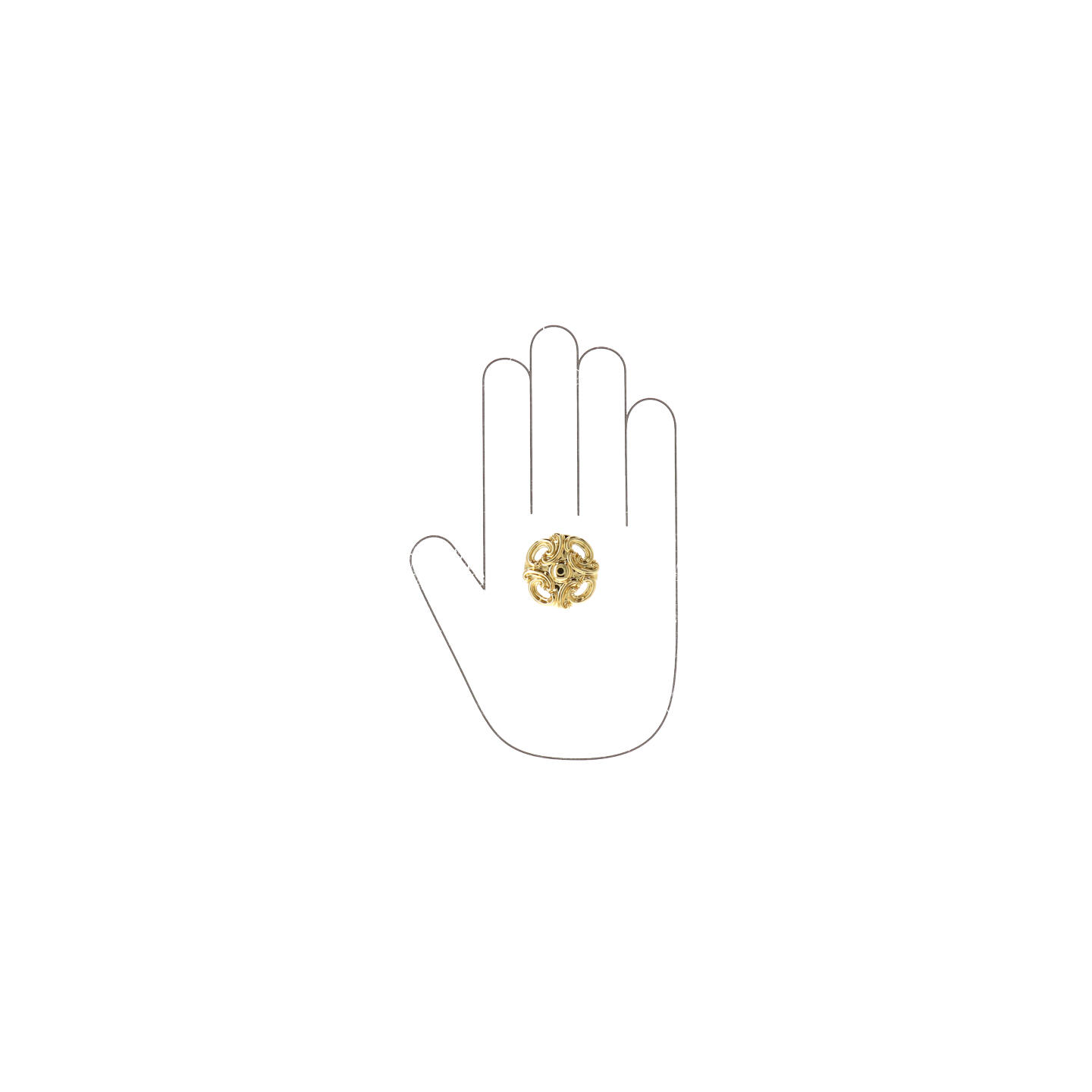 Pomolo per mobili - Placcato oro - Lega di Zinco - Stile Classico - 34x24x0mm - immagine 4