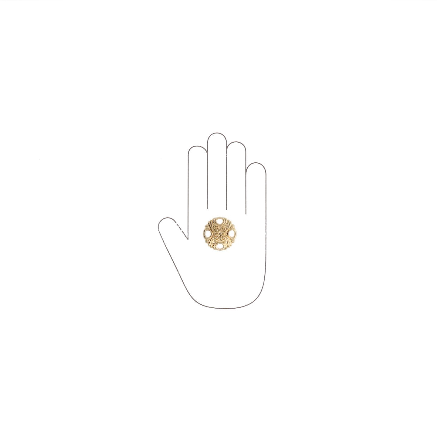Pomolo per mobili - Placcato oro - Lega di Zinco - Stile Classico - 36x25x0mm - immagine 4