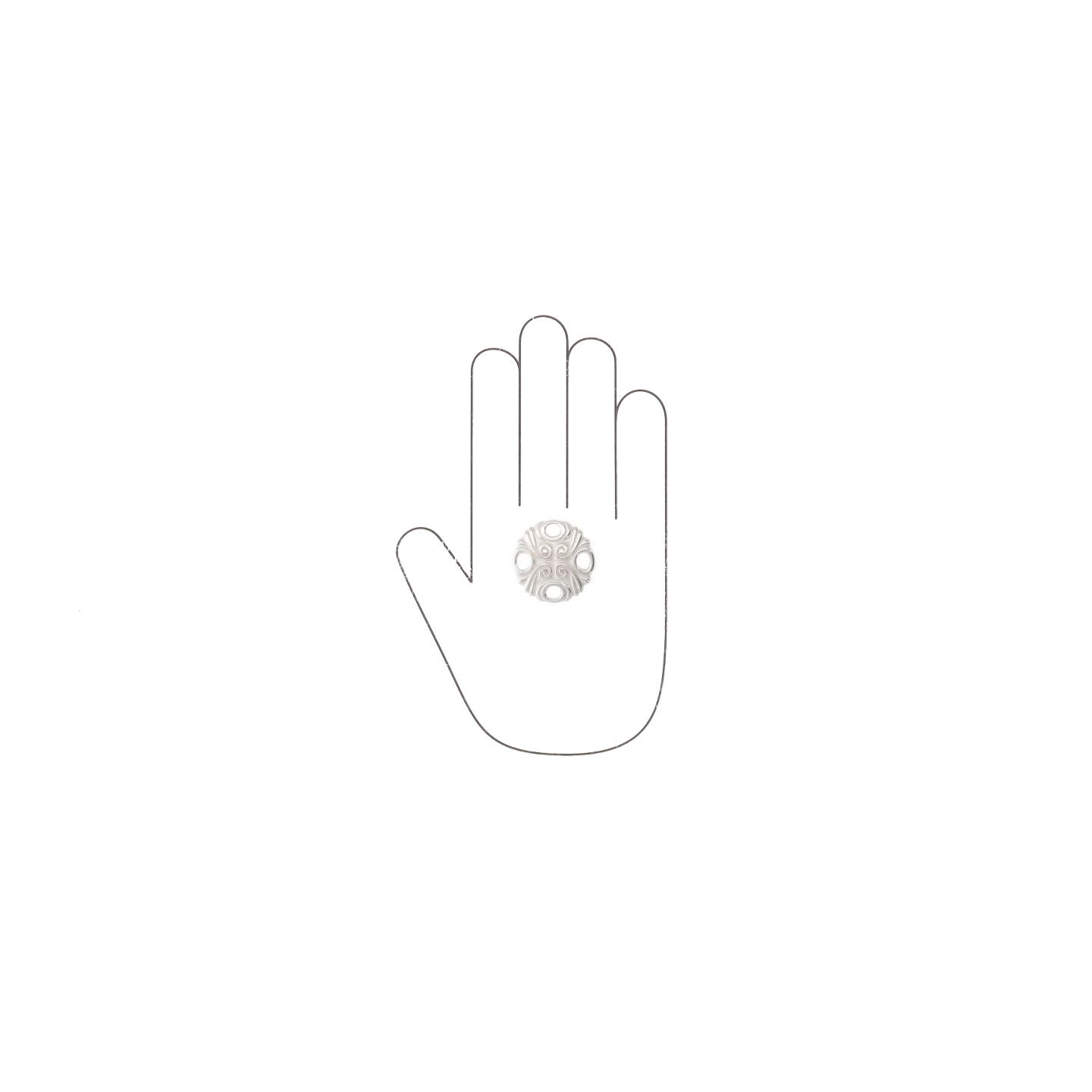 Pomolo per mobili - Argento Venezia - Lega di Zinco - Stile Classico - 36x25x0mm - immagine 4