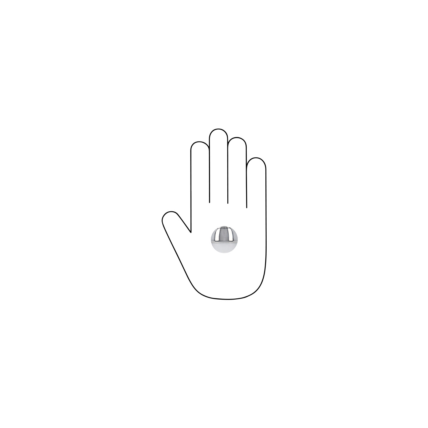 Pomolo per mobili - Cromo lucido - Lega di Zinco - Stile Contemporaneo - 30x22x0mm - immagine 4
