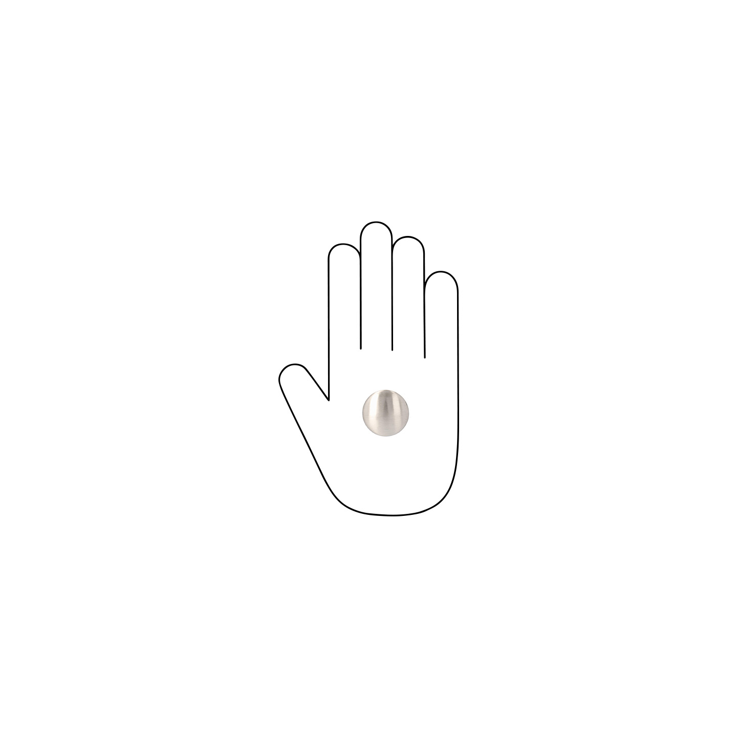 Pomolo per mobili - Nichel satinato - Lega di Zinco - Stile Contemporaneo - 30x22x0mm - immagine 4